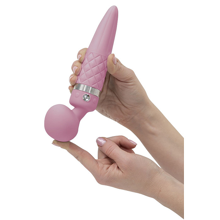 Вибромассажер 2в1 PILLOW TALK - Sultry Pink, классический массажер и вибратор с ротацией, подогрев