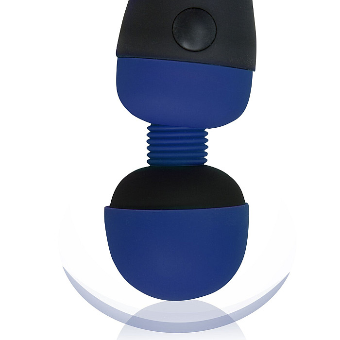 Вибромассажер PalmPower Recharge Blue, перезаряжаемый, гибкая головка, тревел-замок