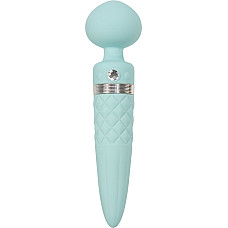 Вибромассажер 2в1 PILLOW TALK - Sultry Teal, классический массажер и вибратор с ротацией, подогрев