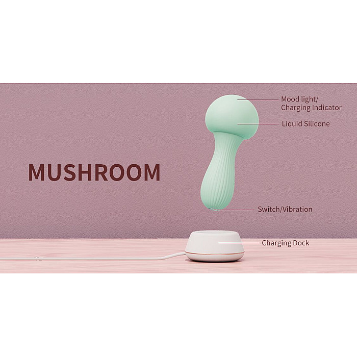 Вібромасажер Otouch MUSHROOM Teal, 7 режимів, функція нічника, технологія «старт-стоп»