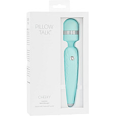 Роскошный вибромассажер PILLOW TALK - Cheeky Teal с кристаллом Swarovski, плавное повышение мощности