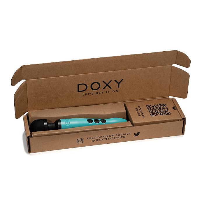 Вибромассажер DOXY3 USB-C Massager TURQUOISE, кабель USB-C, регулируемая интенсивность, компактный