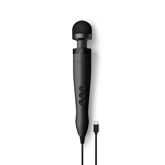 Вибромассажер DOXY3 USB-C Massager MATTE BLACK, кабель USB-C, регулируемая интенсивность, компактный