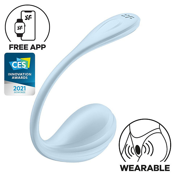 Смарт-виброяйцо Satisfyer Smooth Petal Connect App Light Blue
