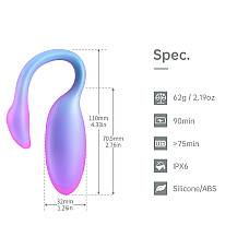 Смарт-виброяйцо Magic Motion Flamingo Max Blue 2 в 1: виброяйцо и тренажер Кегеля, 10 режимов