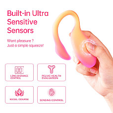 Смарт-виброяйцо Magic Motion Flamingo Max Orange 2 в 1: виброяйцо и тренажер Кегеля, 10 режимов