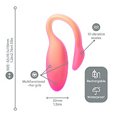 Смарт-виброяйцо Magic Motion Flamingo Max Orange 2 в 1: виброяйцо и тренажер Кегеля, 10 режимов