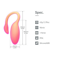 Смарт-виброяйцо Magic Motion Flamingo Max Orange 2 в 1: виброяйцо и тренажер Кегеля, 10 режимов