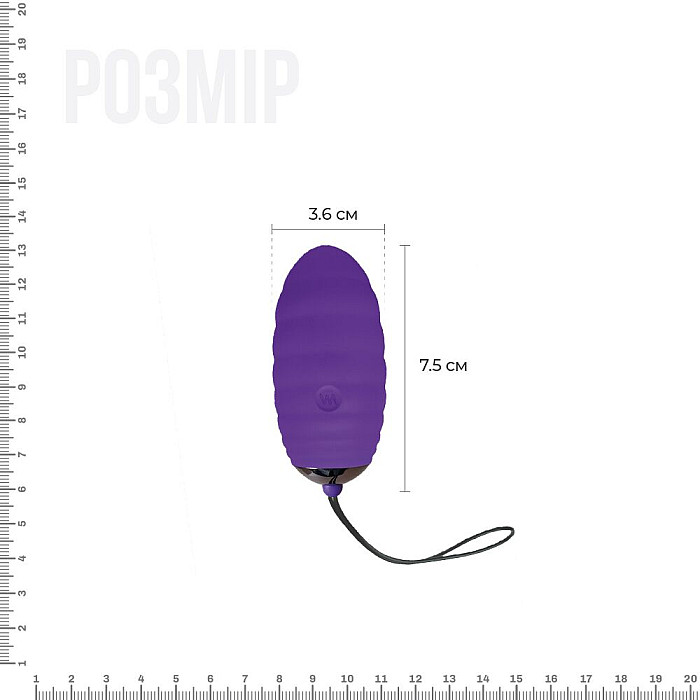 Виброяйцо Adrien Lastic Ocean Breeze Purple с пультом ДУ, 10 режимов работы