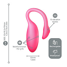 Смарт-виброяйцо Magic Motion Flamingo Max Pink 2 в 1: виброяйцо и тренажер Кегеля, 10 режимов