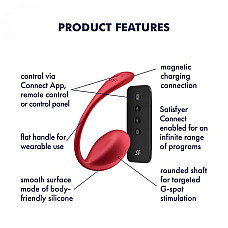 Смарт-виброяйцо Satisfyer Shiny Petal Connect App, управление со смартфона, пульт ДУ