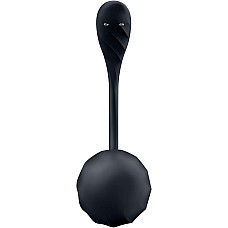 Смарт-виброяйцо Satisfyer Ribbed Petal Connect App Black, управление со смартфона, пульт ДУ