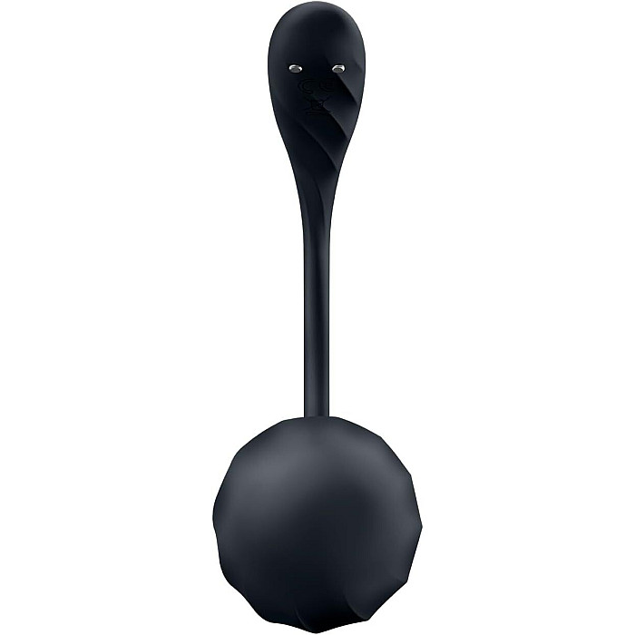 Смарт-виброяйцо Satisfyer Ribbed Petal Connect App Black, управление со смартфона, пульт ДУ