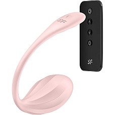 Смарт-виброяйцо Satisfyer Ribbed Petal Connect App Rose, управление со смартфона, пульт ДУ