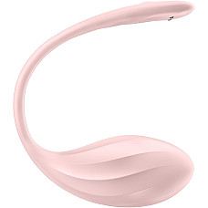 Смарт-виброяйцо Satisfyer Ribbed Petal Connect App Rose, управление со смартфона, пульт ДУ