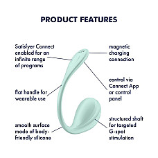 Смарт-виброяйцо Satisfyer Smooth Petal Connect App Mint