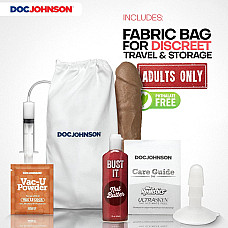 Кончающий фаллоимитатор Doc Johnson The Realistic Cock ULTRASKYN - Squirting 9,5 Inch Caramel