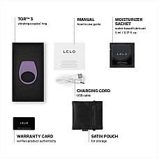 Эрекционное кольцо с вибрацией LELO Tor 3 Violet Dusk, управление со смартфона
