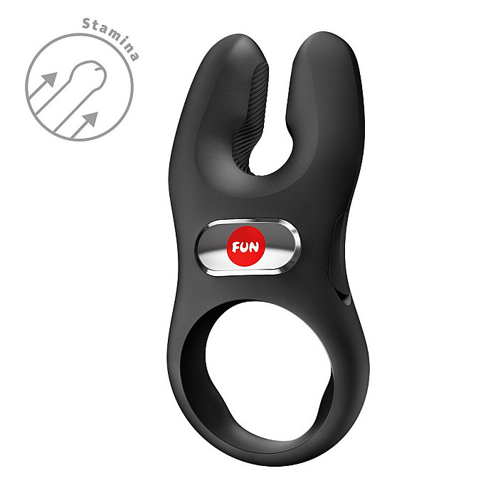 Эрекционное виброкольцо с двойной стимуляцией клитора Fun Factory NŌS PRO Black, 2 мотора