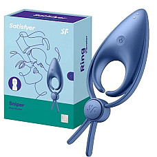Эрекционное виброкольцо-лассо с регулировкой размера Satisfyer Sniper Blue