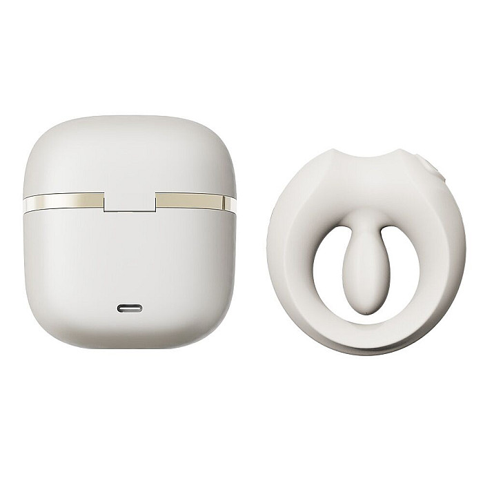 Эрекционное смарт-виброкольцо Zalo Apis Ivory White, до 4 часов работы, зарядный кейс