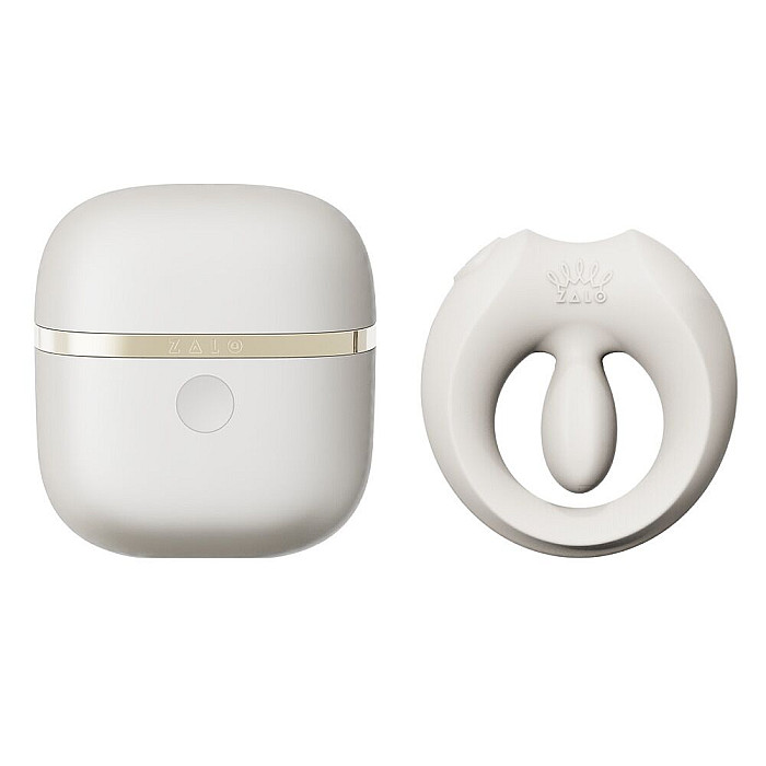 Эрекционное смарт-виброкольцо Zalo Apis Ivory White, до 4 часов работы, зарядный кейс