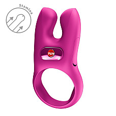 Ерекційне віброкільце з подвійною стимуляцією клітора Fun Factory NŌS CLASSIC Magenta, 2 мотори