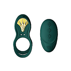 Смарт-эрекционное кольцо Zalo - BAYEK Turquoise Green, двойное с вводимой частью, пульт ДУ