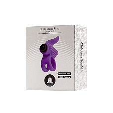 Ерекційне віброкільце Adrien Lastic Bullet Lastic Ring з язичком і щіточкою для стимуляції клітора