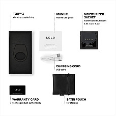 Эрекционное кольцо с вибрацией LELO Tor 3 Black, управление со смартфона