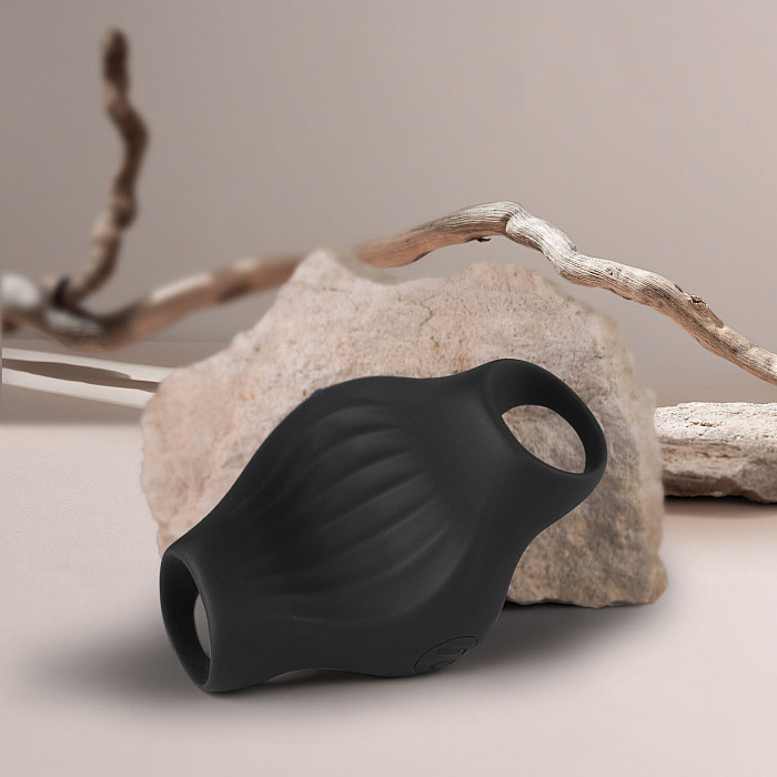 Мастурбатор Rocks Off Palm Black, петли для пальцев, 10 режимов