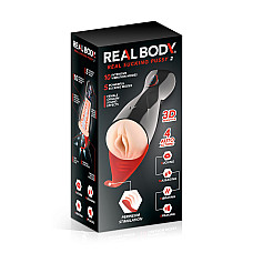 Преміум-вібромастурбатор Real Body - Real Sucking Pussy 2, всмоктування, звук, стимуляція промежини