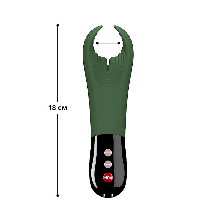 Вибратор для пениса Fun Factory MANTA moss green/black, подходит для парных игр
