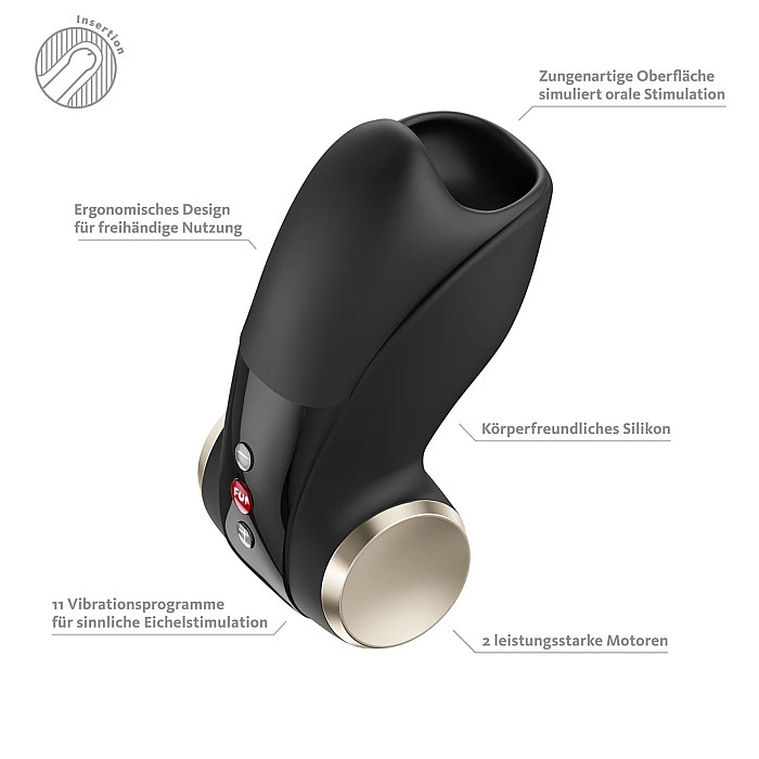 Мастурбатор для головки пениса Fun Factory COBRA LIBRE II Black, 2 мотора, игра без рук