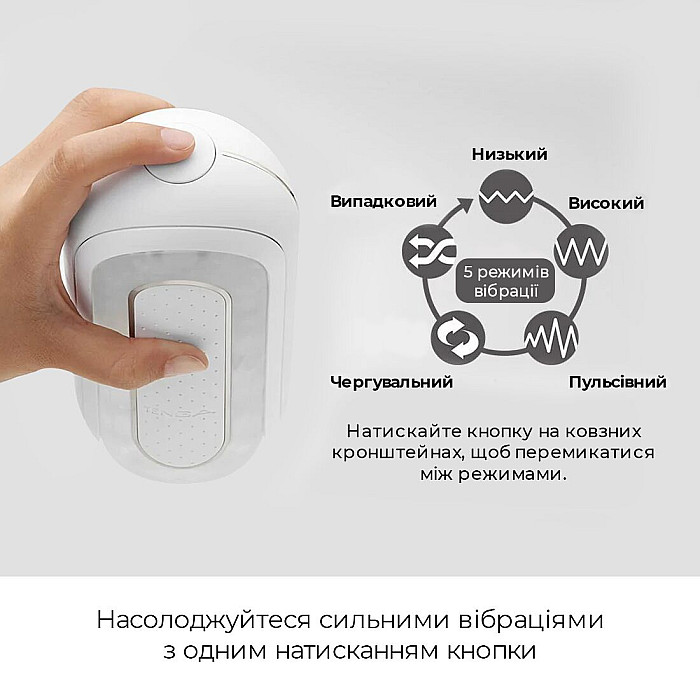 Вибромастурбатор Tenga Flip Zero Electronic Vibration White, изменяемая интенсивность, раскладной