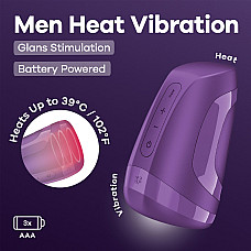 Мастурбатор Satisfyer Men Heat Vibration Battery Series имитатор минета, подогрев и вибрация