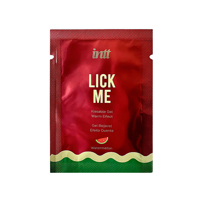 Пробник геля для оральных ласк с согревающим эффектом INTT Lick Me Kissable Gel Watermelon 2 мл