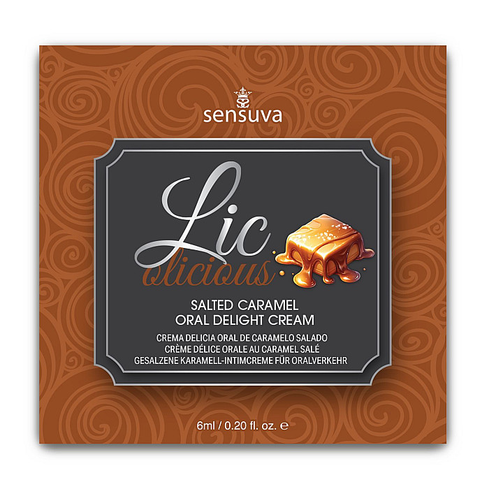Пробник геля для мінету Sensuva Lic-o-licious Salted Caramel (6 мл), оліїстий, без цукру
