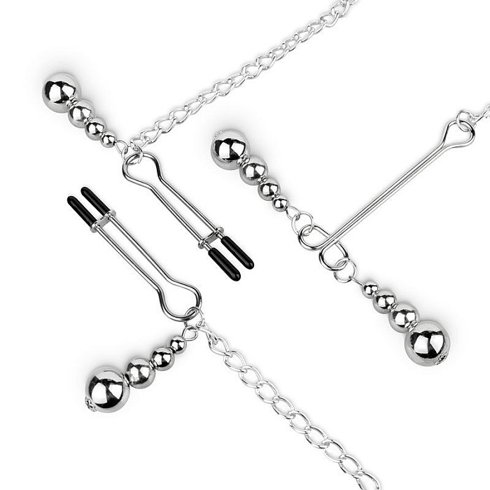Затискачі для сосків та клітора Bedroom Fantasies: Nipple and Clitoris Clamps - Silver