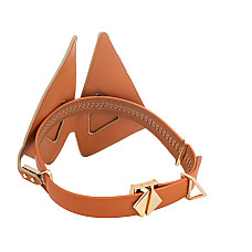 Маска на глаза LOCKINK Vixen Blindfold, коричневая, натуральная кожа, регулируемый объем