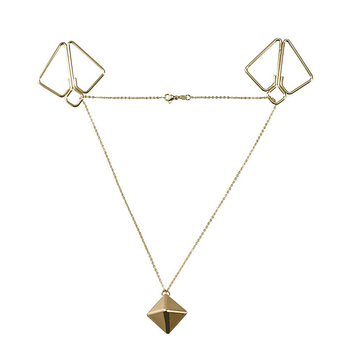 Зажимы для сосков с тяжелой подвеской LOCKINK Nipple Clamps with Heavy Pendant, золотистые