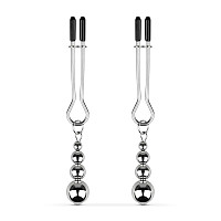 Зажимы для сосков Bedroom Fantasies: Nipple Clamps with Beaded Chain - Silver