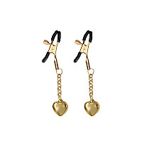 Зажимы для сосков с подвеской Liebe Seele Solid Heart Nipple Clamps Gold
