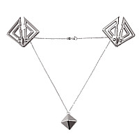 Зажимы для сосков с тяжелой подвеской LOCKINK Adjustable Nipple Clamps with Heavy Pendant, под серебро