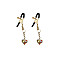 Зажимы для сосков с подвеской Liebe Seele Nipple Clamps Gold Heart-shaped Flowers on Blue