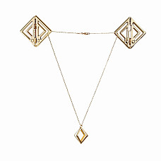 Зажимы для сосков с легкой подвеской LOCKINK Adjustable Nipple Clamps with Light Pendant, золотистые