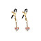 Зажимы для сосков с подвеской Liebe Seele Nipple Clamps Gold Heart-shaped Flowers on White