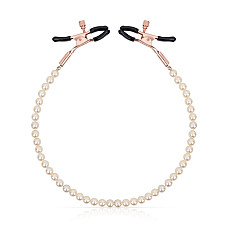 Зажимы для сосков с жемчужной цепочкой Rosy Gold - Nipple Clamps Pearls