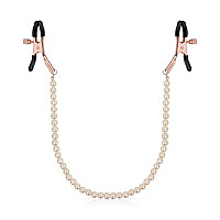 Затискачі для сосків з перлинним ланцюжком Rosy Gold - Nipple Clamps Pearls