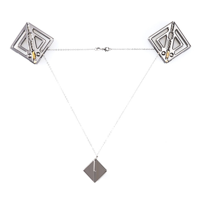 Зажимы для сосков с легкой подвеской LOCKINK Adjustable Nipple Clamps with Light Pendant, серебристые